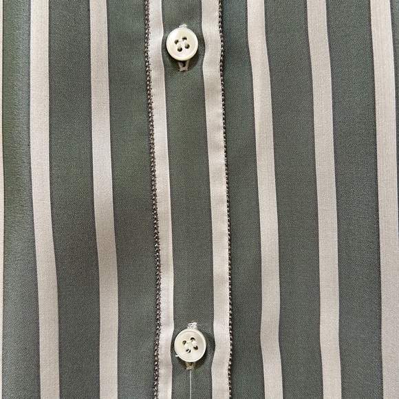 NWOT Brunello Cucinelli Silk Blouse Striped Girls Size 12+ - Picture 3 of 7